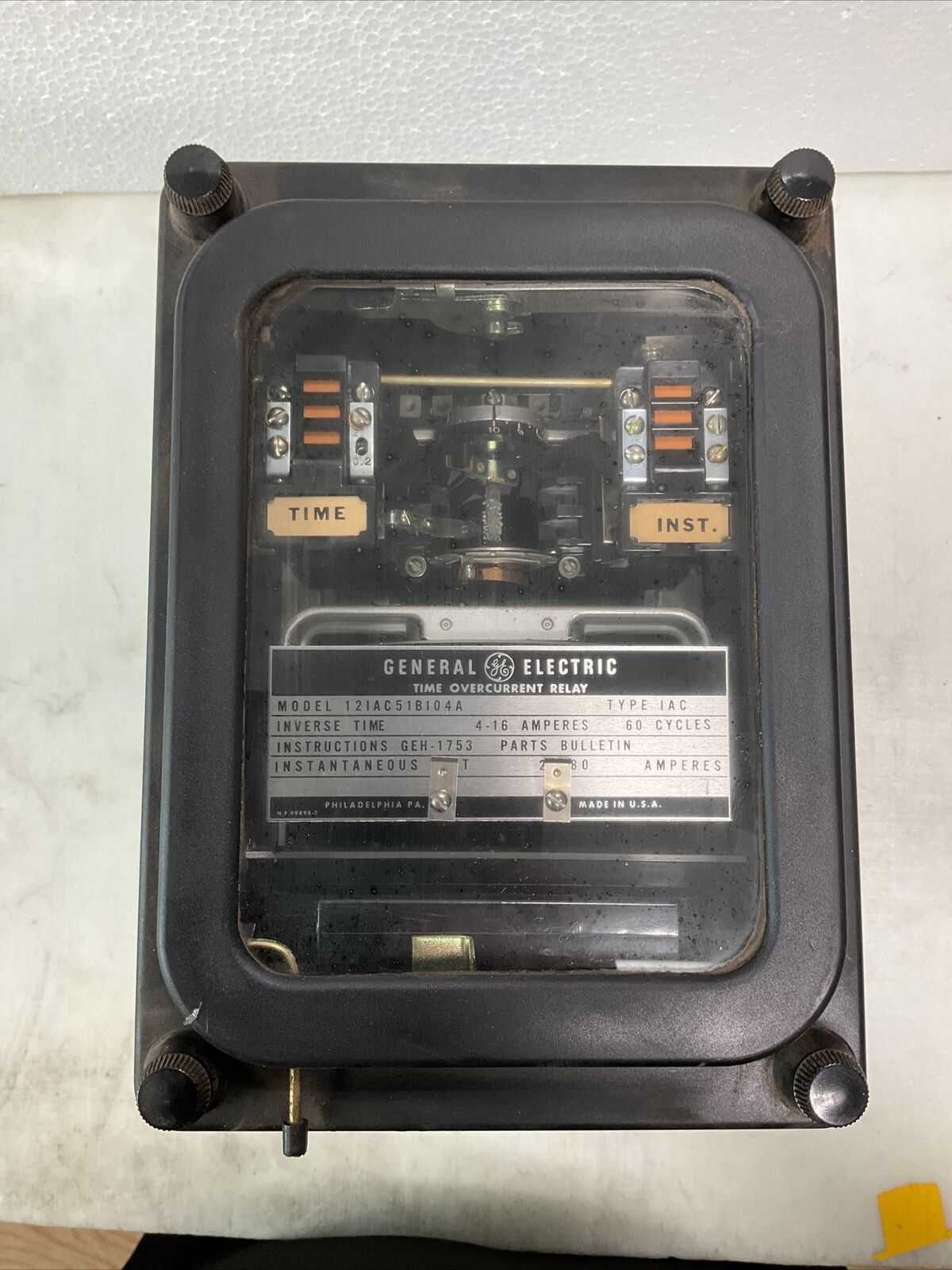 GENERAL ELECTRIC 121AC77B811A TIME OVERCURRENT RELAY 222