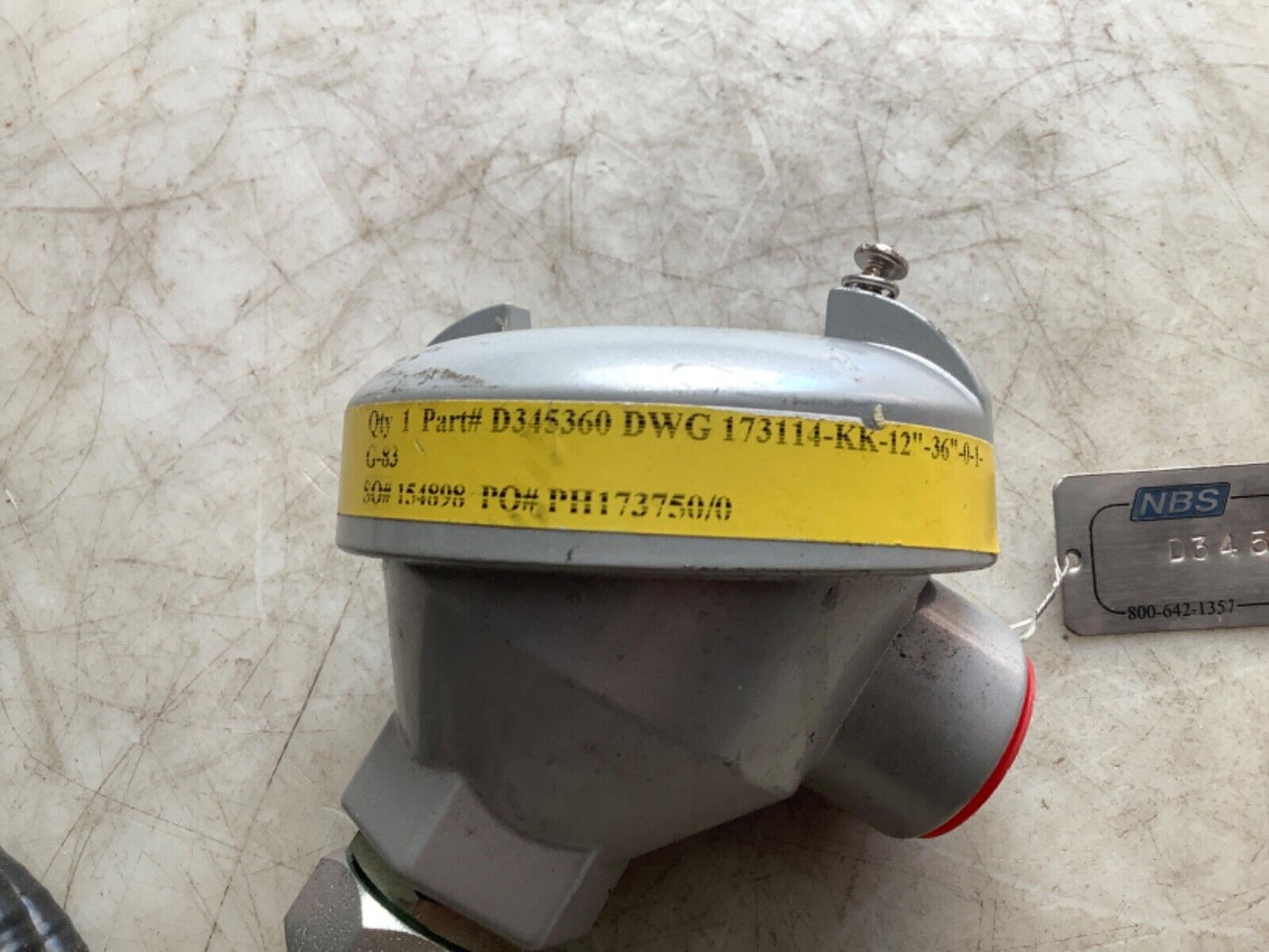 NBS NATIONAL BASIC SENSOR D345360 DWG 173114-KK-12"-36"-0-1-G-83 THERMOCOUPLE