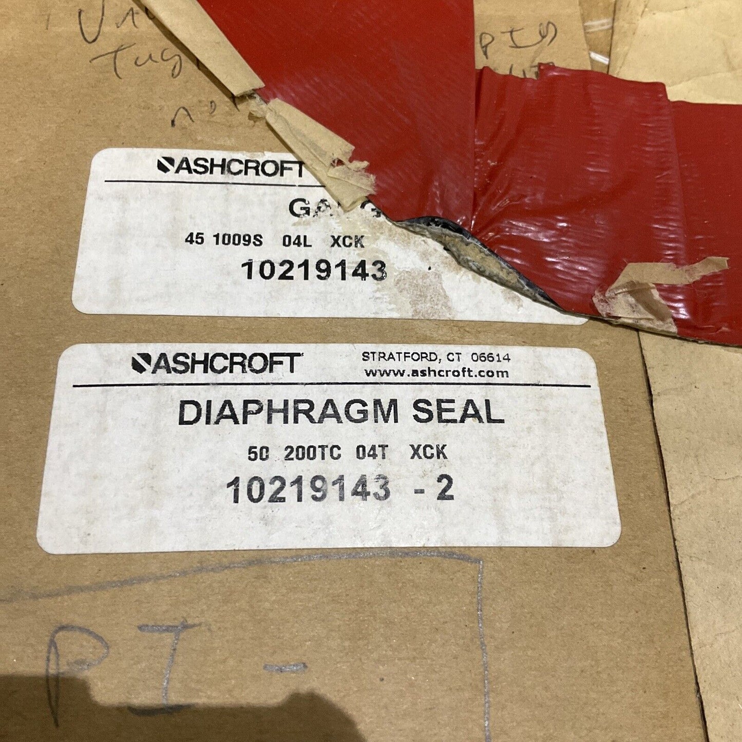 ASHCROFT GAUGE 45 1009S 04L XCK WITH DIAPHRAGM SEAL 50 200TC 04T XCK