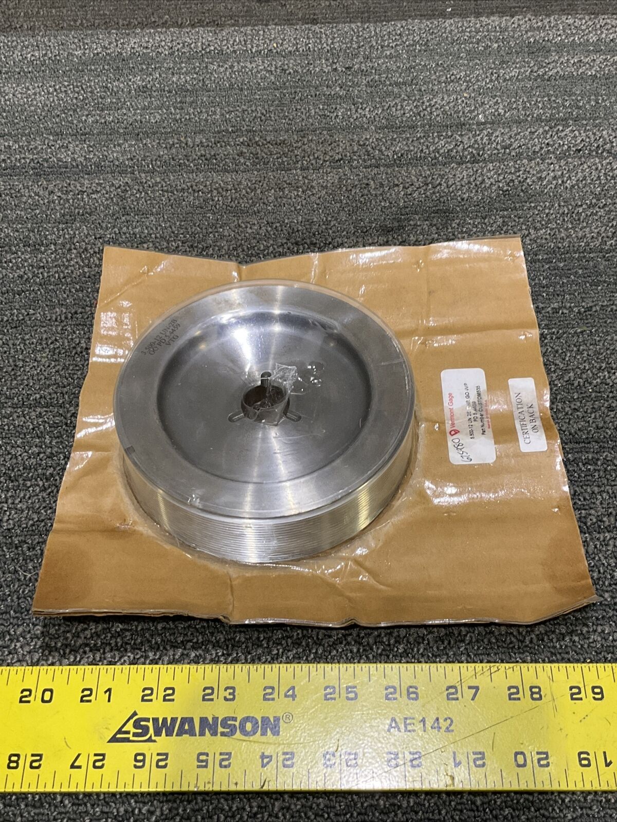 VERMONT GAGE CUSTOM555 5.00-12 UN 2B CHR GO W/P PD 5.4459 THREAD RING GAGE 333