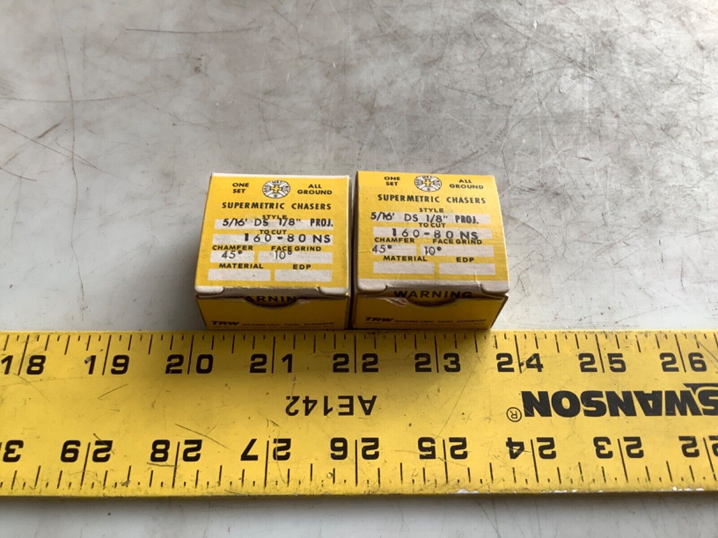 TRW GREENFIELD THREAD CHASER 5/16IN DS 1/8 PROJ 160-80 NS 45 CHAM 10FG 333 QTY 2