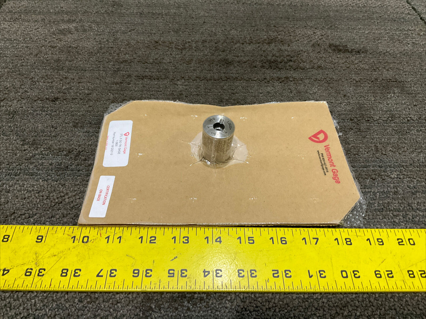 VERMONT GAGE 191202110 1.0930 STL X GONTRI GAGE 333