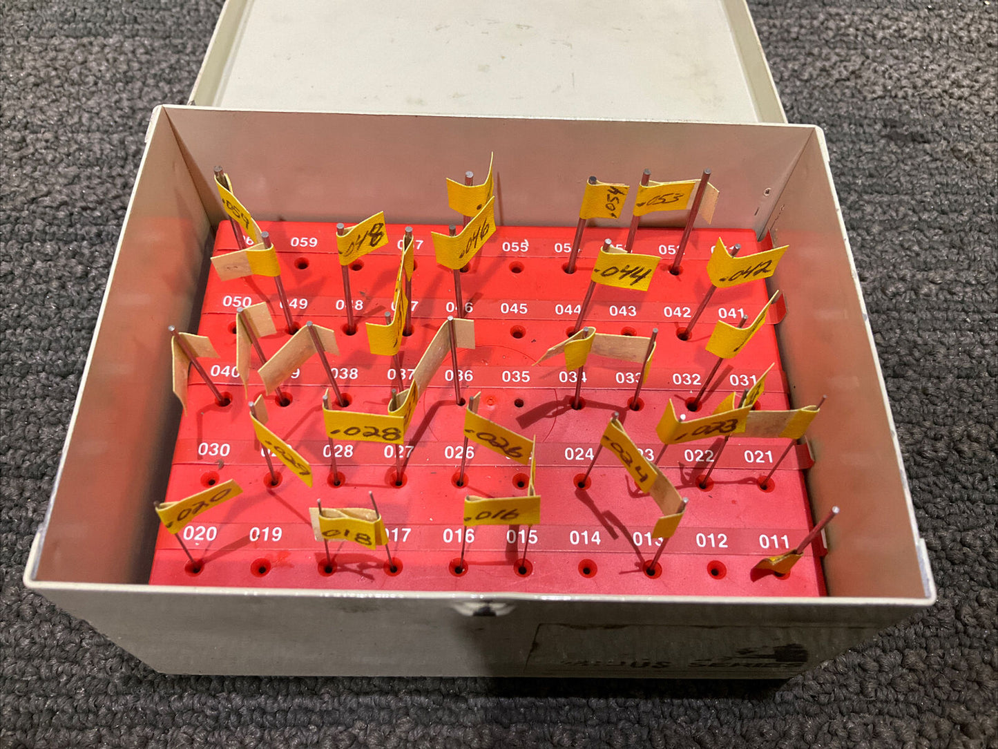 VERMONT GAGE .011-.060 A SERIES PIN GAUGES 444 INCOMPLETE