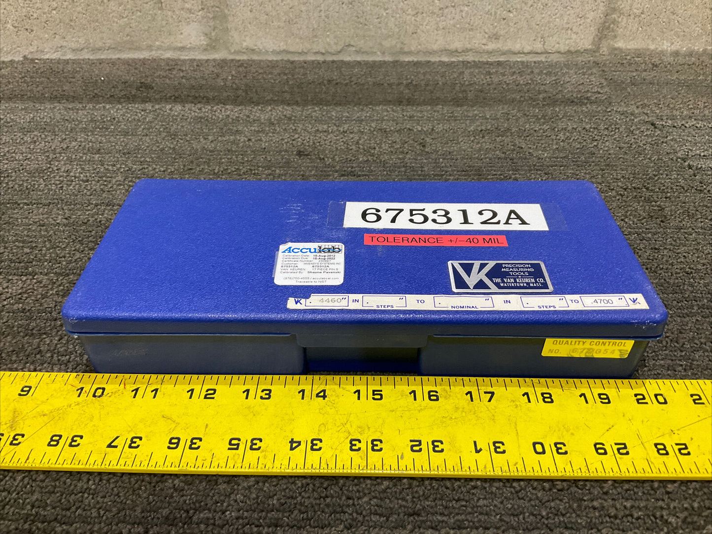 VAN KEUREN .4460-.4700 17 PIECE PIN GAUGE SET 333