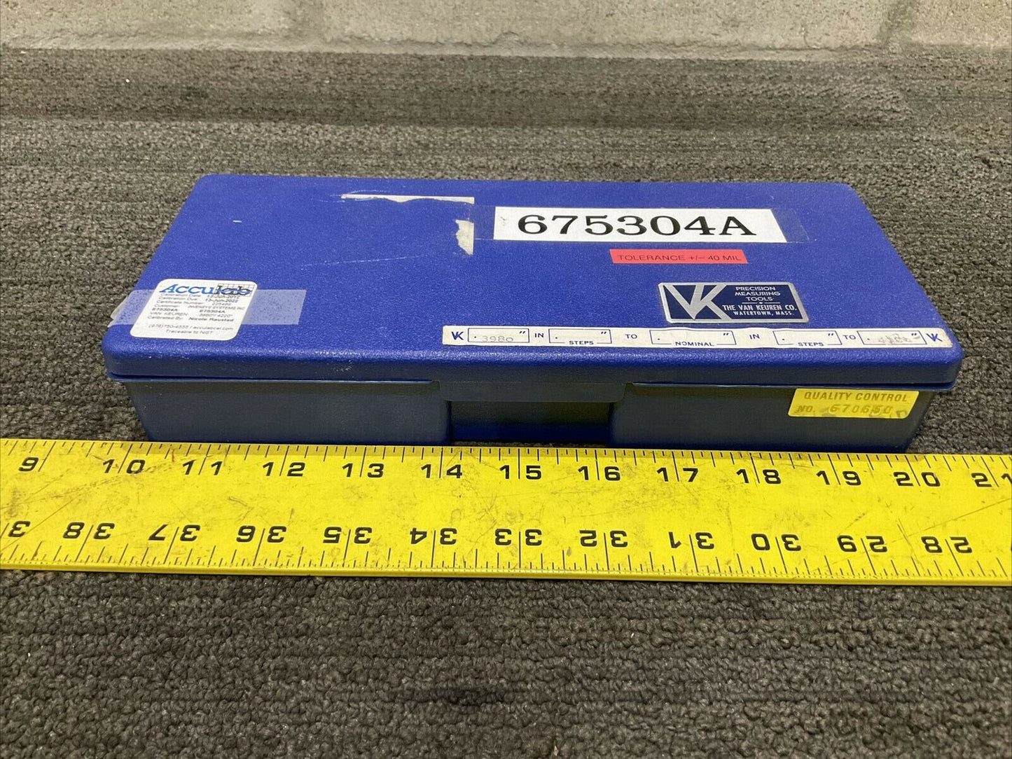 VAN KEUREN .3980-.4220 PIN GAUGE SET 333