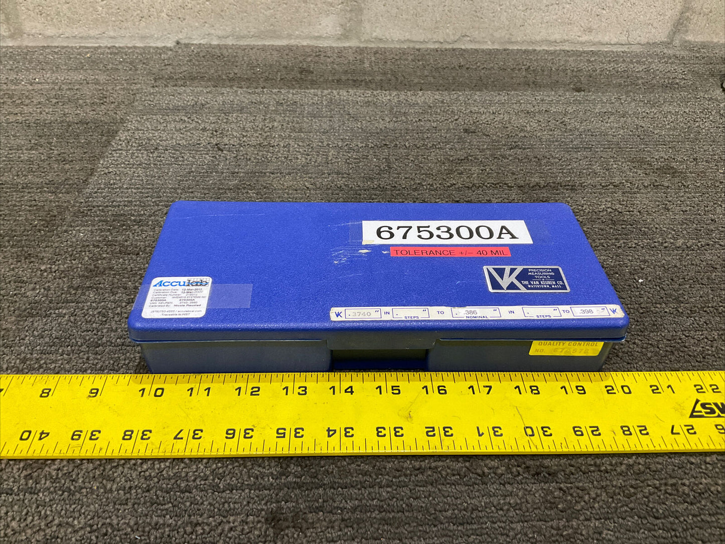 VAN KEUREN .3740-.398 PIN GAUGE SET 333