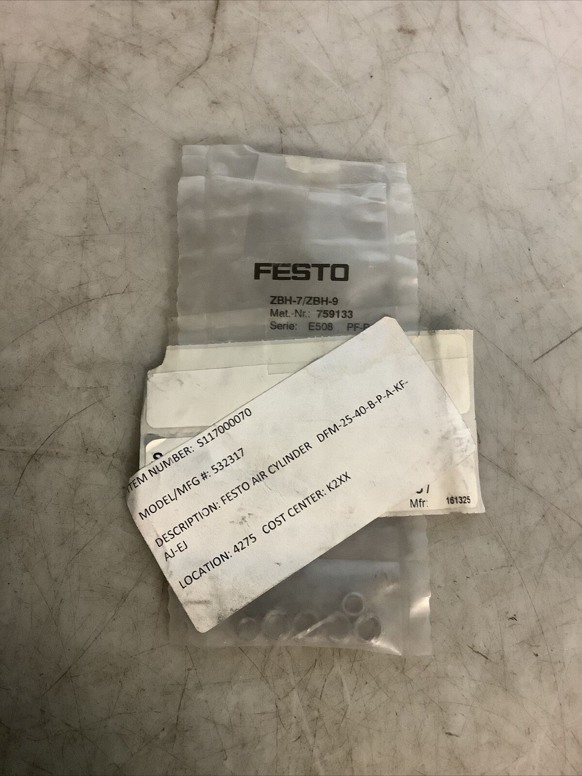 FESTO 532317 DFM-25-40-B-P-A-KF-AL-EL LINEAR GUIDE W/ ZBH-7/ZBH-9 999