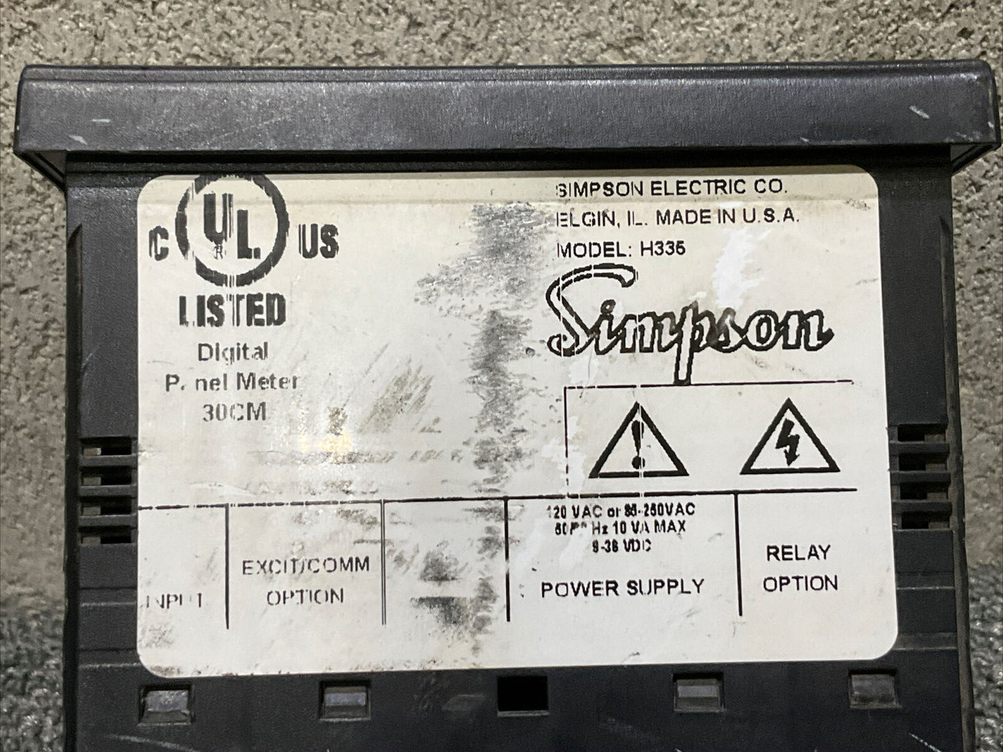 SIMPSON H335 DIGITAL PANEL METER 222
