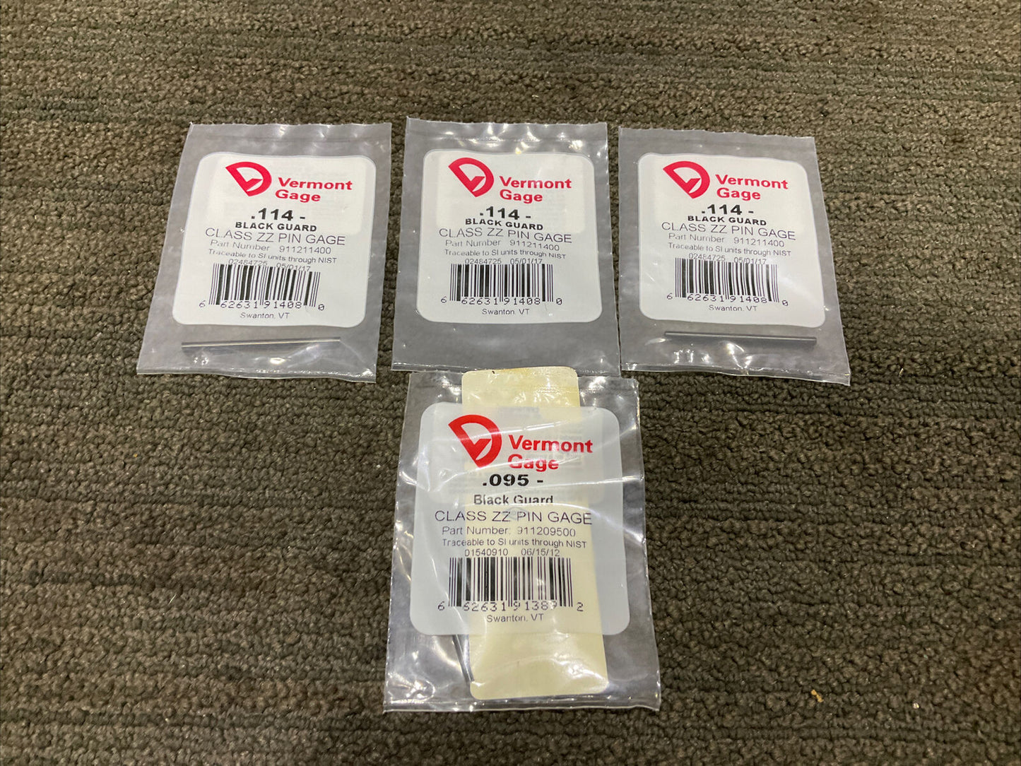 VERMONT GAGE .011-.246 BLACK GUARD PIN GAGES 333 LOT OF 52