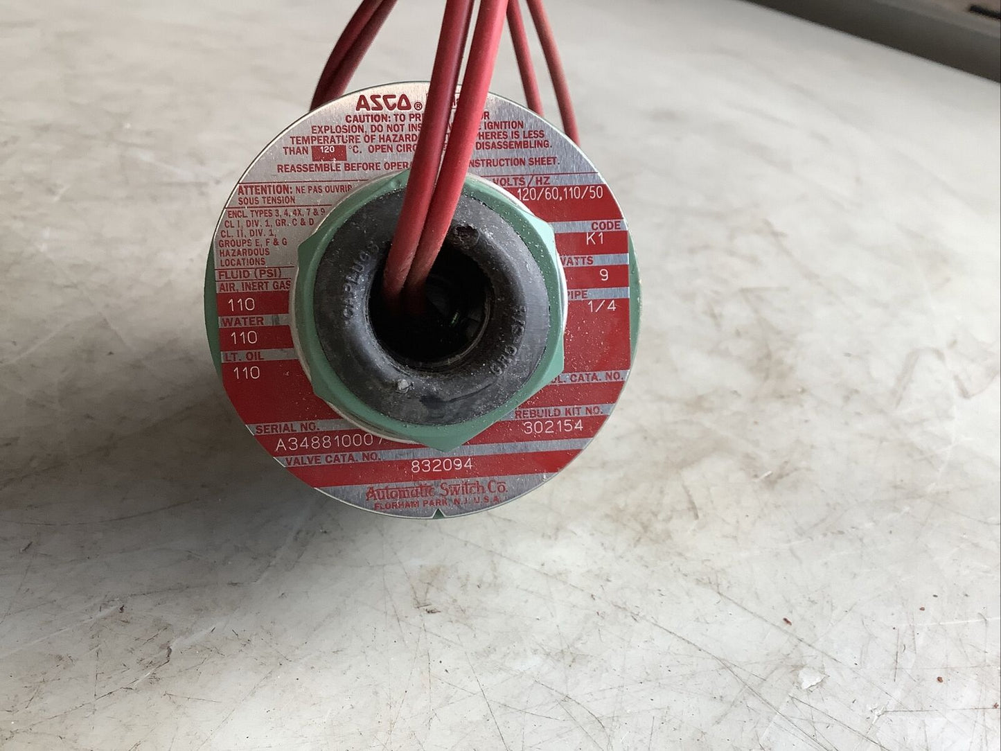 ASCO 832094 SOLENOID VALVE 1/4IN 678