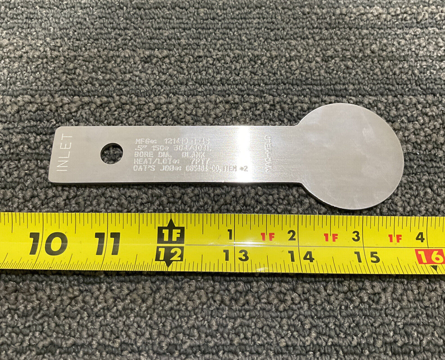 MAC-WELD ORIFICE PLATE .5” 121419-1-45