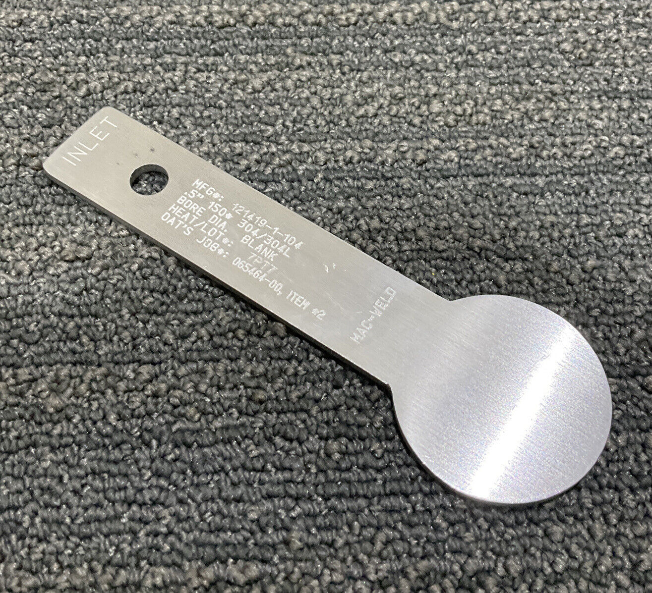 MAC-WELD ORIFICE PLATE .5” 121419-1-104