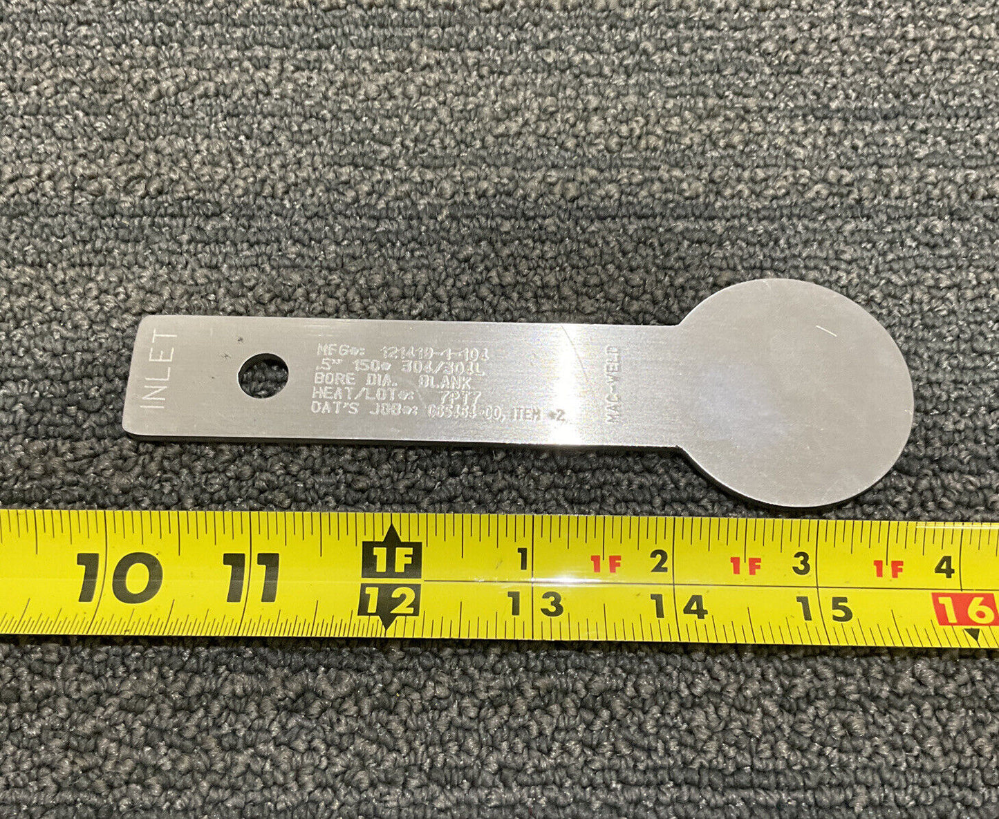 MAC-WELD ORIFICE PLATE .5” 121419-1-104