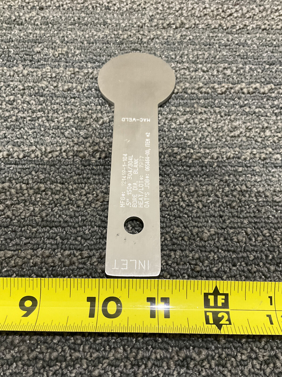 MAC-WELD ORIFICE PLATE .5” 121419-1-104