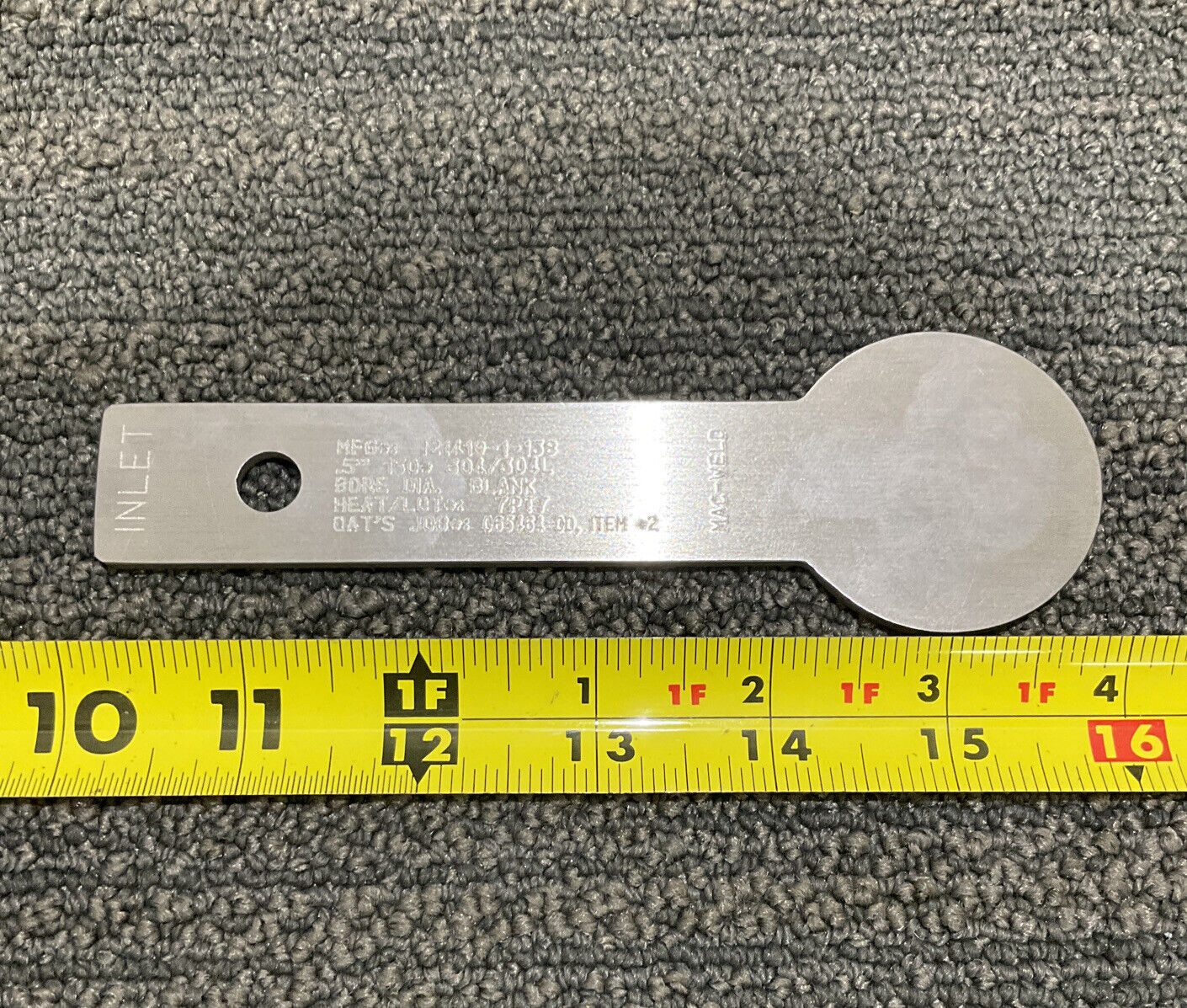 MAC-WELD ORIFICE PLATE .5” 121429-1-138