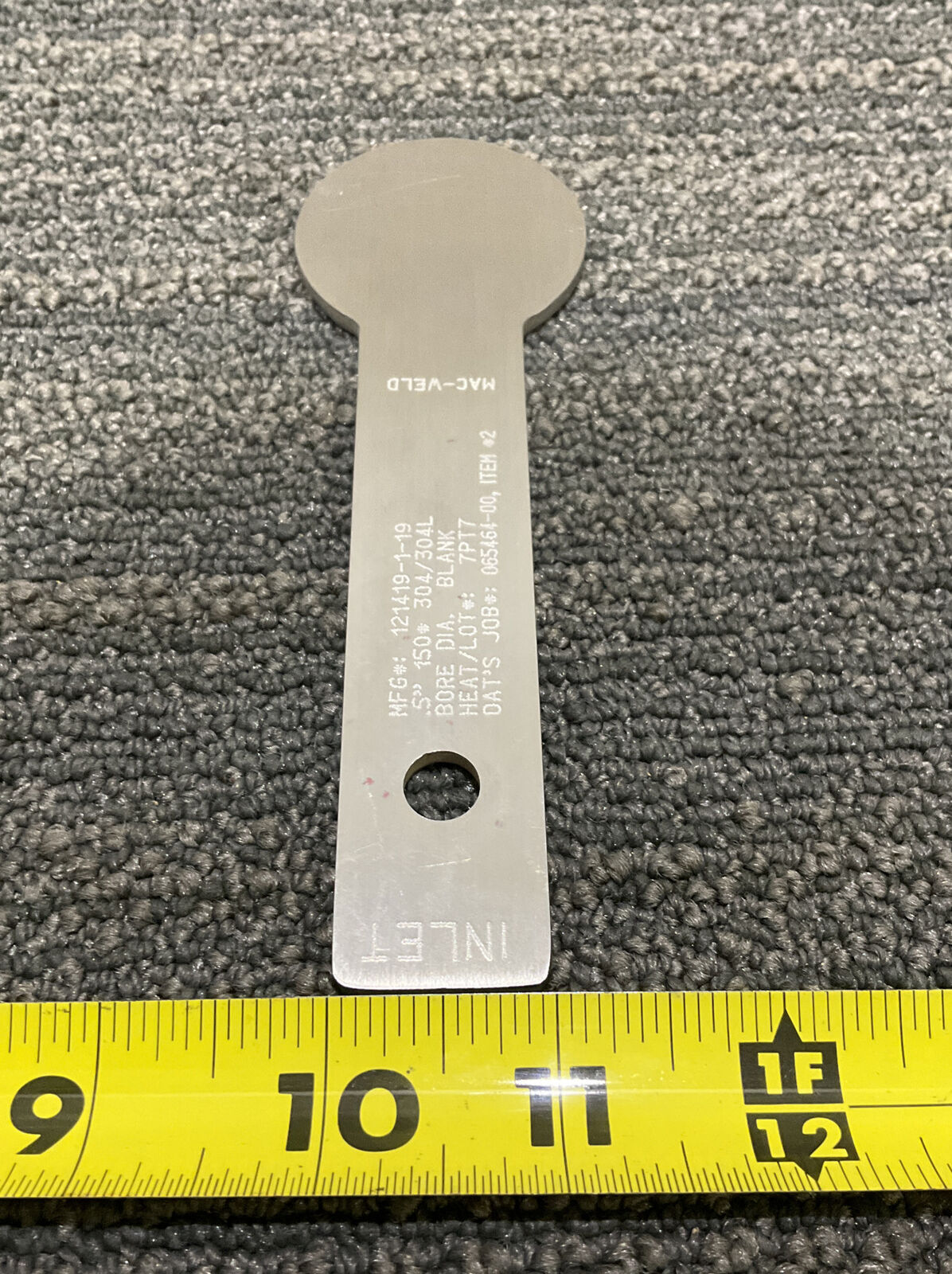 MAC-WELD ORIFICE PLATE .5” 121419-1-19