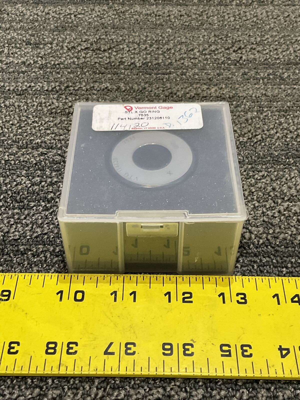 VERMONT GAGE 231206110 STL X GO RING .7535 333