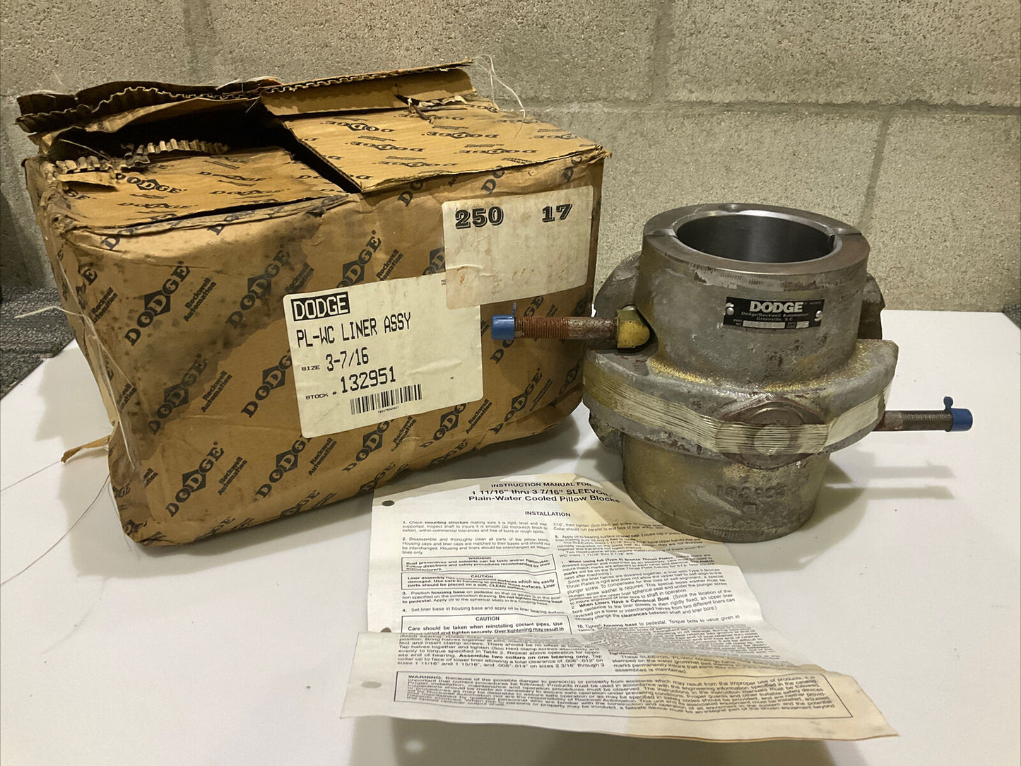 DODGE 132951 PLAIN WATER COOLED LINER ASSEMBLY 678