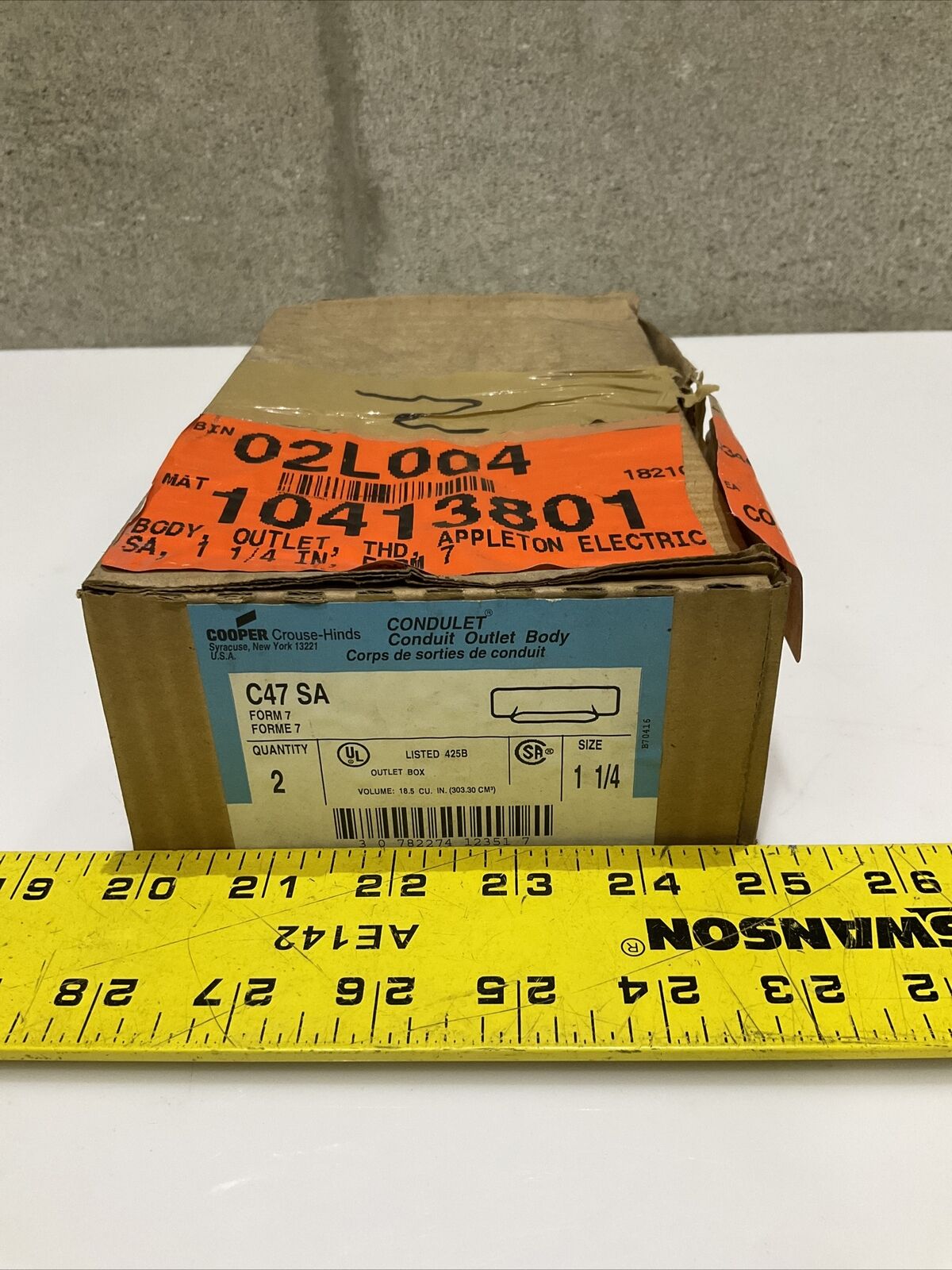 COOPER CROUSE HINDS C47 SA CONDULET CONDUIT OUTLET BODY 1 1/4” 678 LOT OF 2