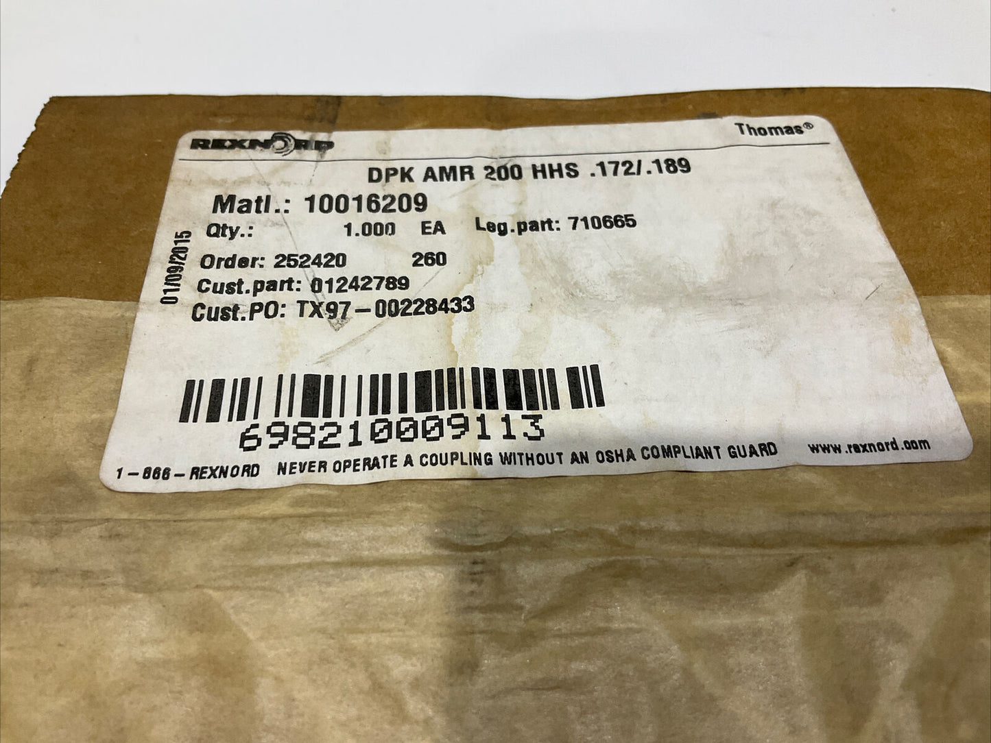 REXNORD THOMAS 710665 DRK AMR 200 HHS .172/.189 ASSEMBLY PARTS 678 LOT OF 12
