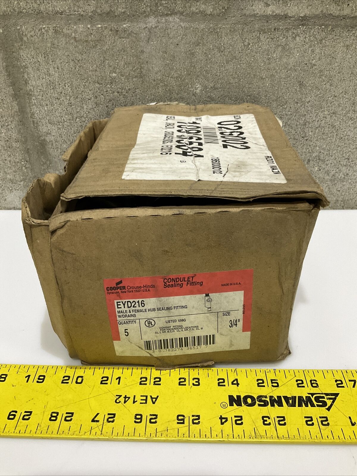 COOPER CROUSE-HINDS EYD216 3/4” MALE/FEMALE HUB SEALING FITTING 678 LOT OF 5