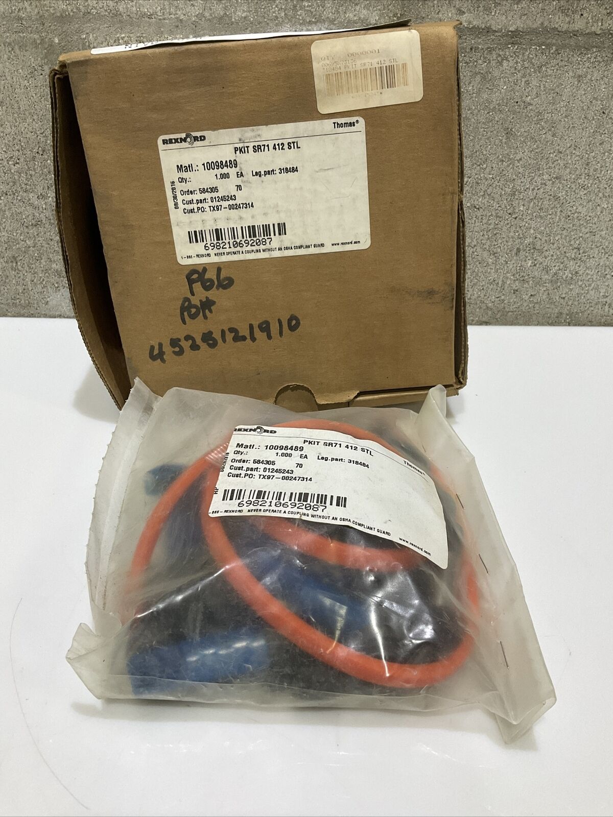 REXNORD PKIT SR71 412 STL 318484 COUPLING REPAIR KIT SERIES 71