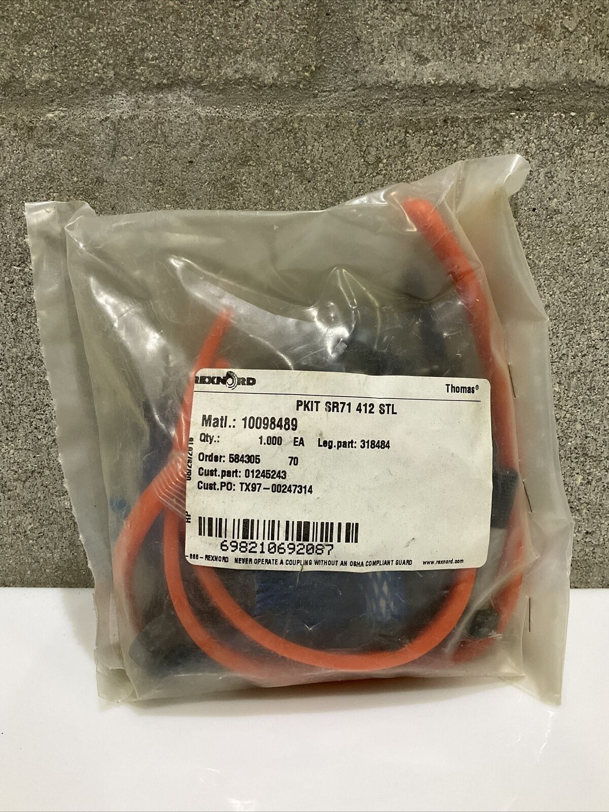 REXNORD PKIT SR71 412 STL 318484 COUPLING REPAIR KIT SERIES 71