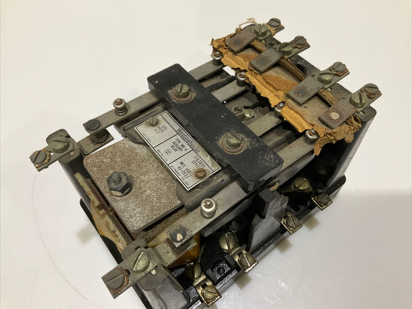 WESTINGHOUSE MG-6 1163801 MULTI CONTACT AUXILIARY RELAY 125 V 678