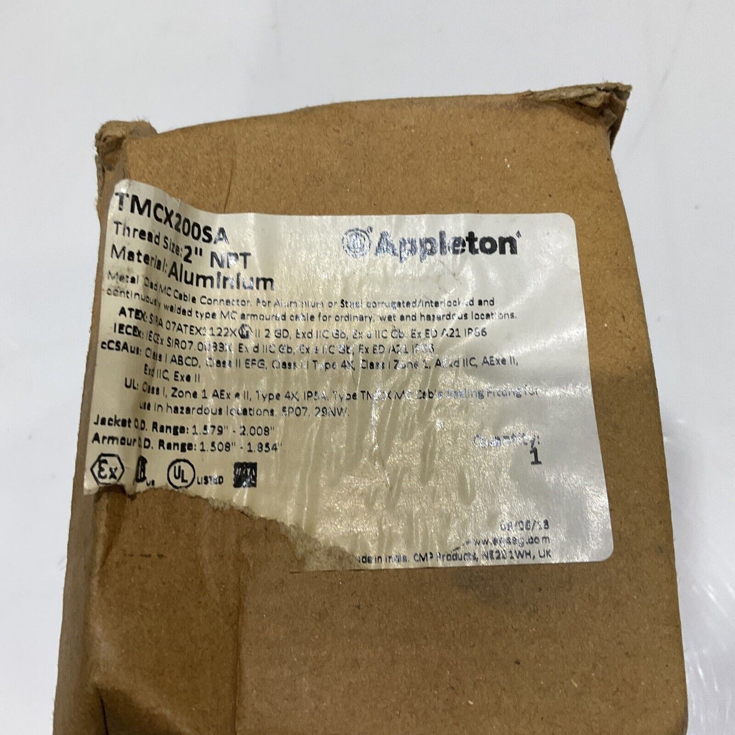 APPLETON TMCX200SA CABLE CONNECTOR 2 IN NPT 678