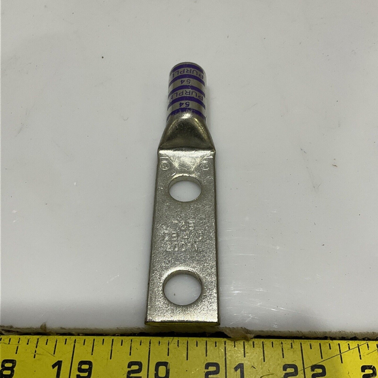 THOMAS & BETTS TB 54866BE 2 HOLE COPPER LONG BARREL LUG PURPLE 54 678 LOT OF 5