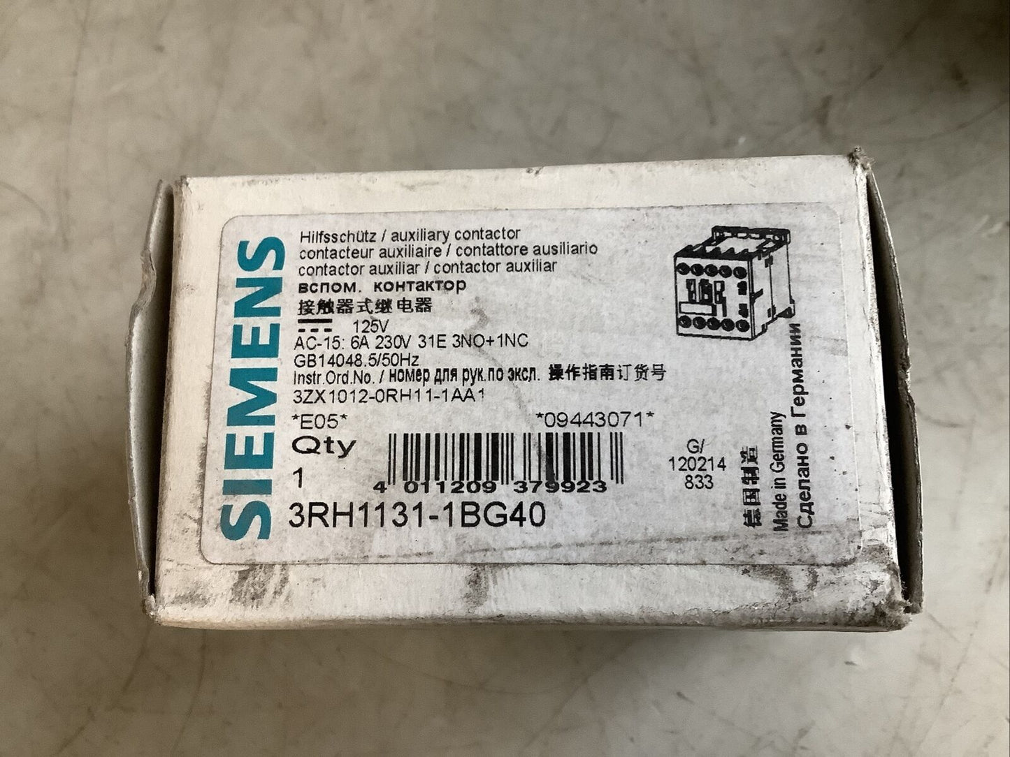 SIEMENS 3RH1131-1BG40 CONTACTOR RELAY 678