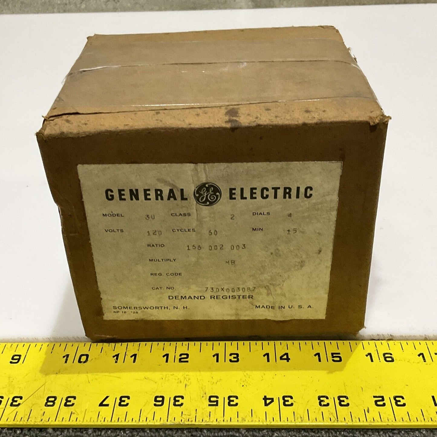 GENERAL ELECTRIC GE 30 730X3G87 DEMAND REGISTER METER 678