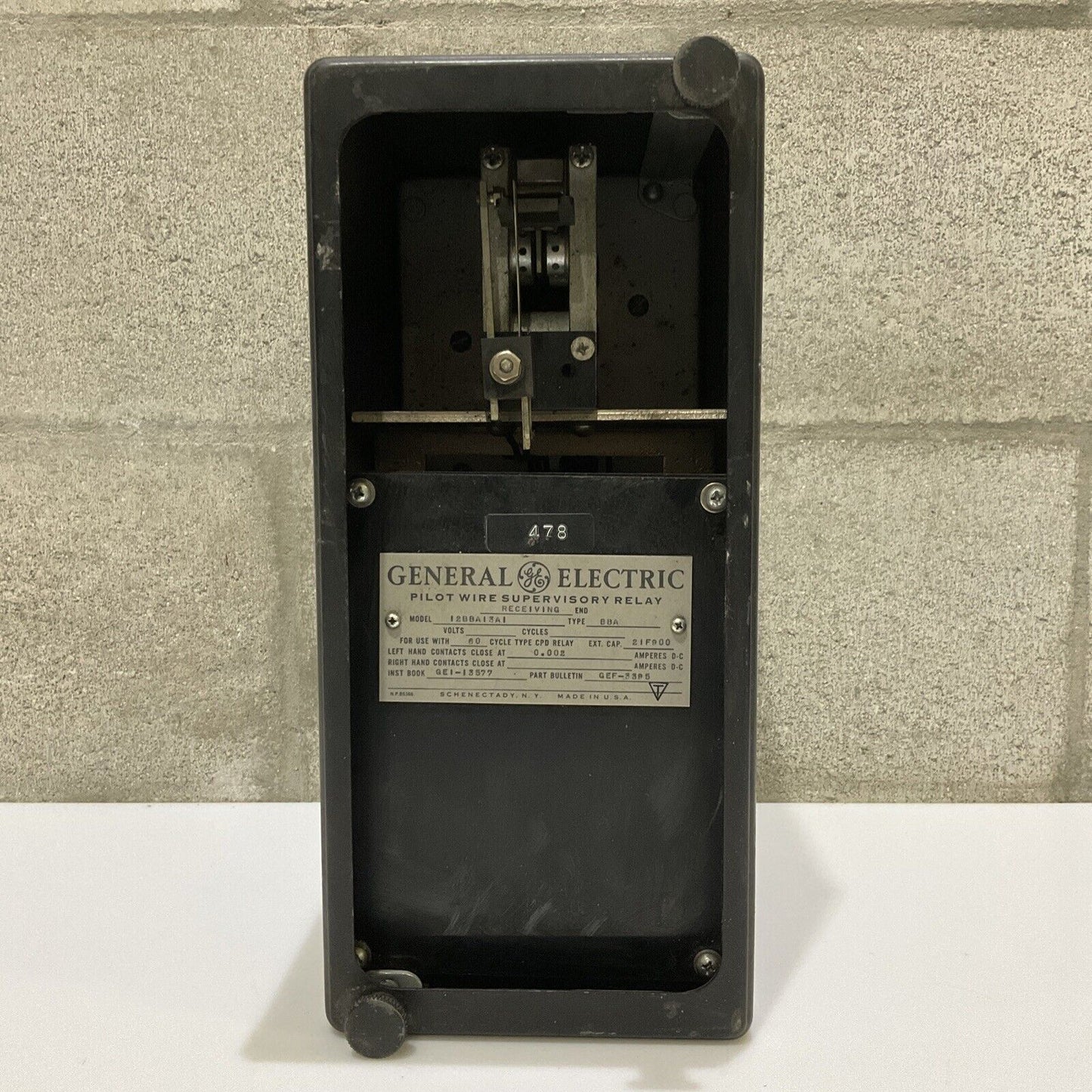 GENERAL ELECTRIC GE 12BBA13A1 BBA PILOT WIRE SUPERVISOR RELAY 678