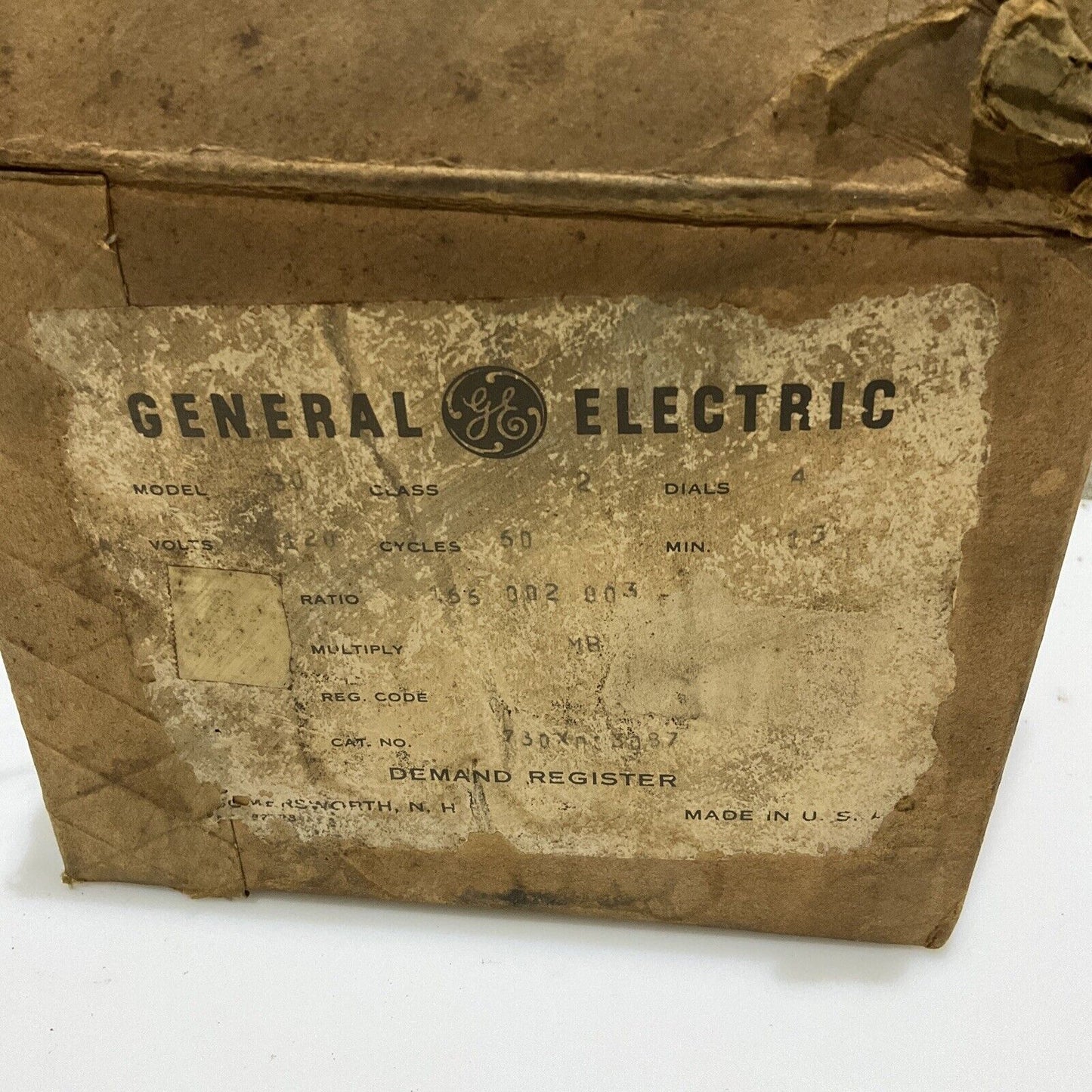 GENERAL ELECTRIC GE 30 730X3G87 DEMAND REGISTER METER 678