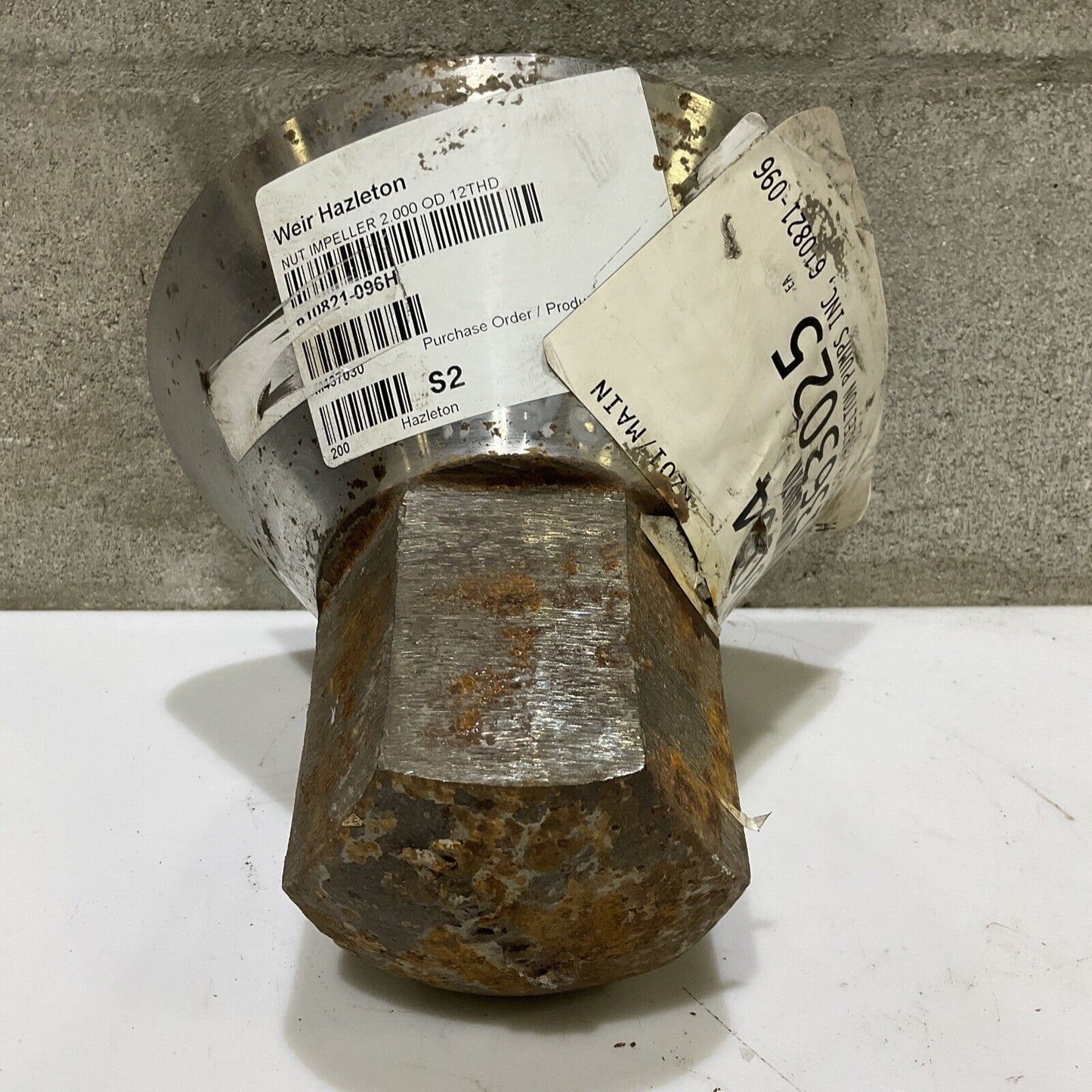 WEIR HAZLETON 610821-096H NUT IMPELLER 2.000 OD 12 THD 678