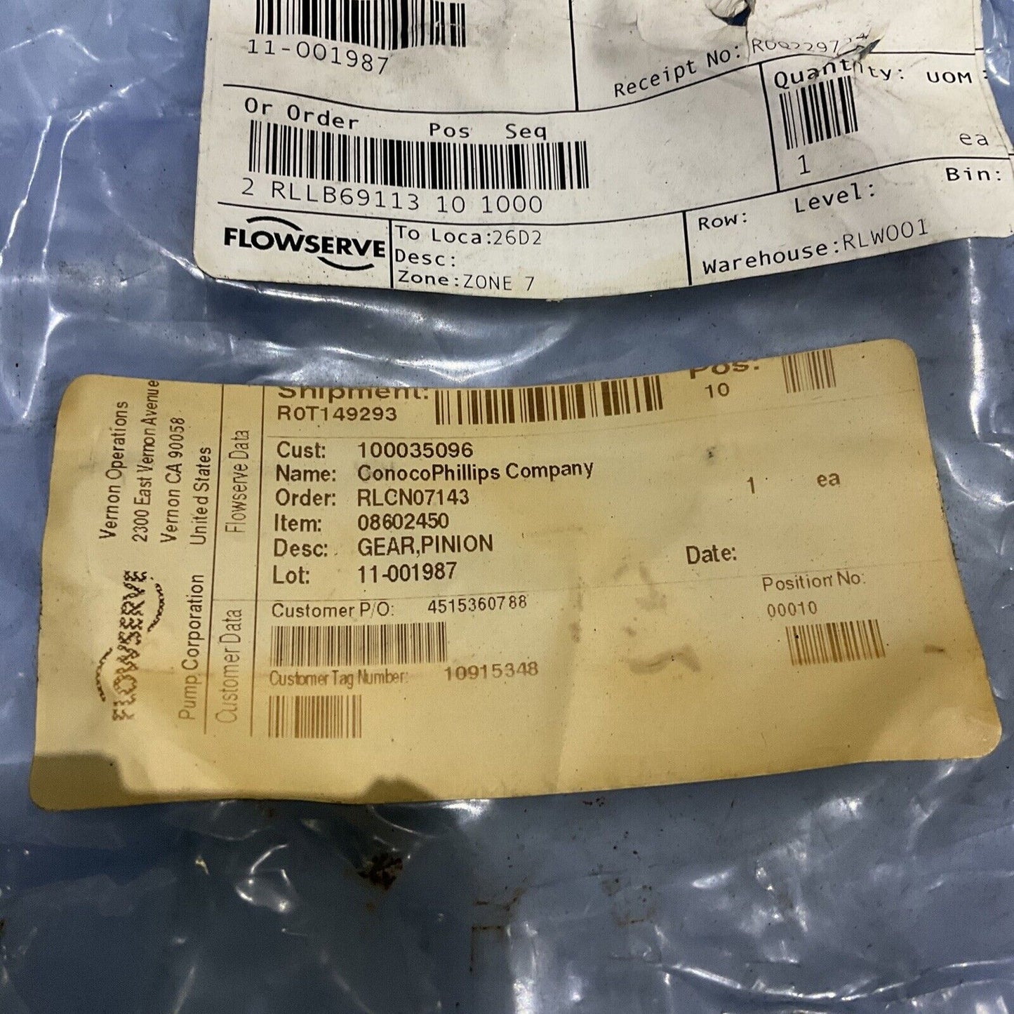FLOWSERVE 08602450 PINION GEAR 678