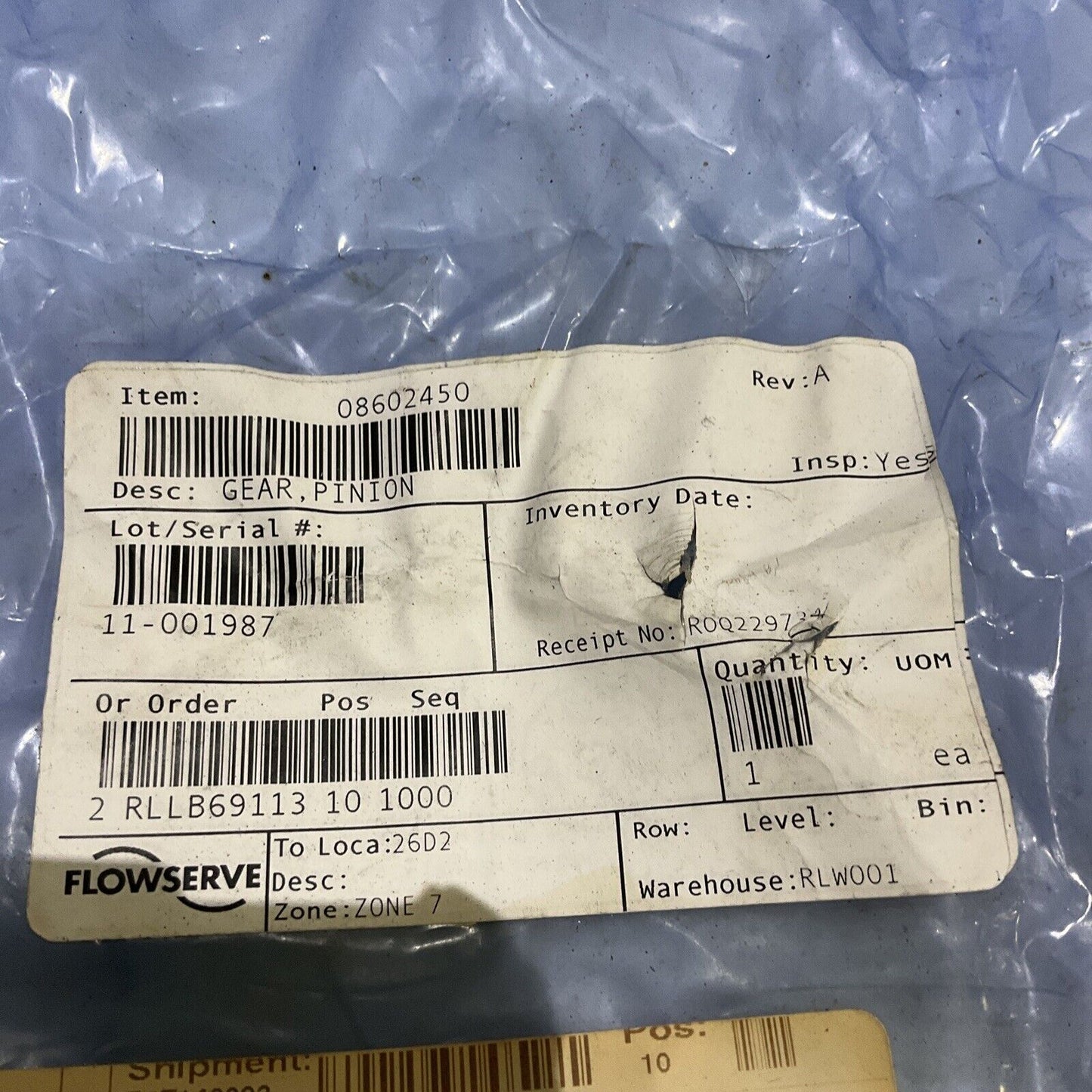 FLOWSERVE 08602450 PINION GEAR 678