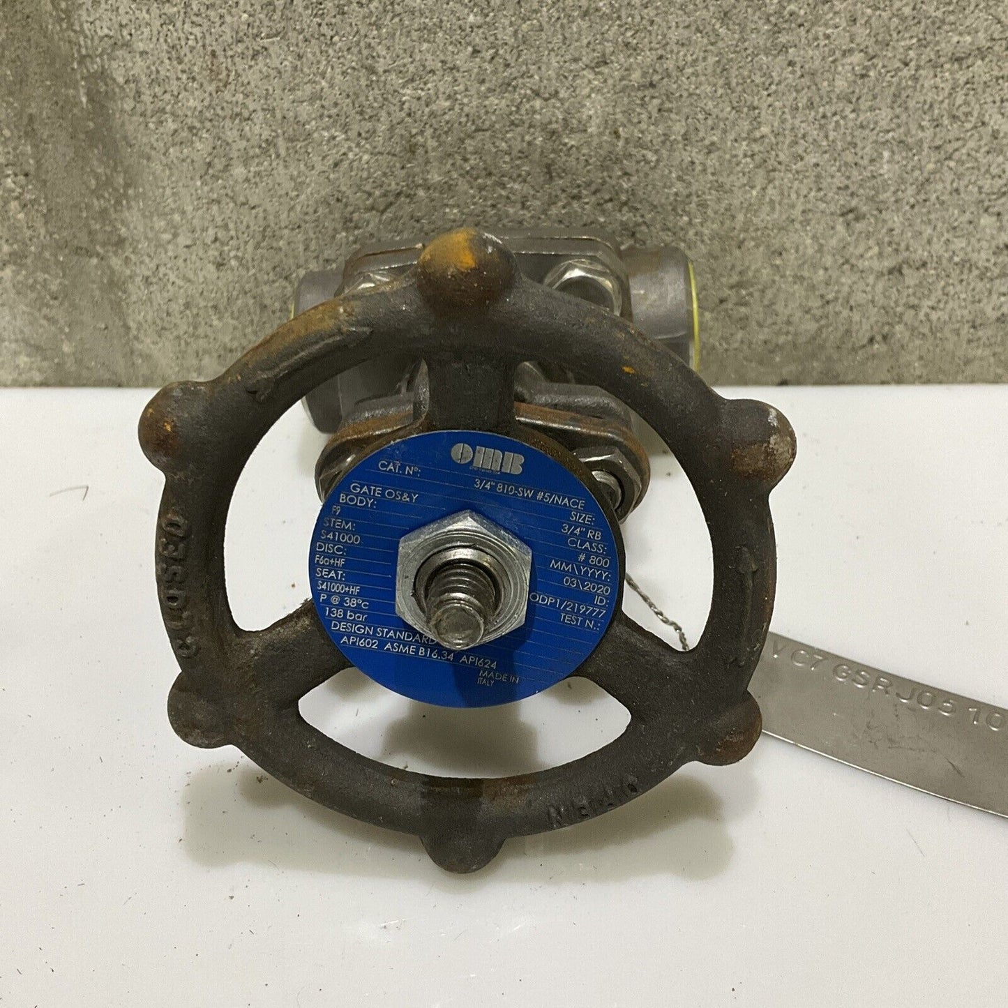 OMB AP1602 ASME B16.34 AP1624 GATE VALVE 3/4 IN 800 LB 678