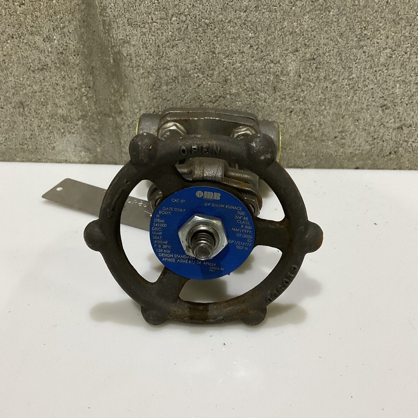 OMB AP1602 ASME B16.34 AP1624 GATE VALVE 3/4 IN 800 LB 678