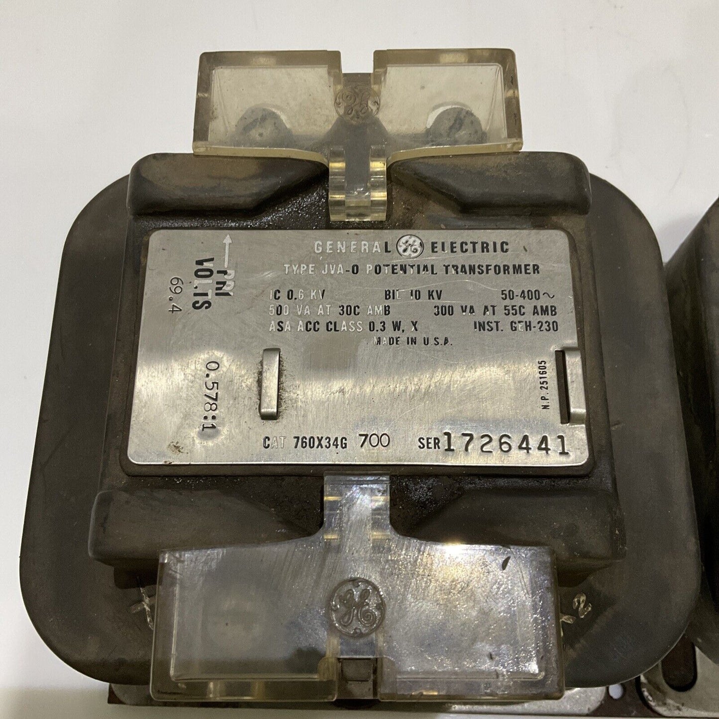 GENERAL ELECTRIC GE JVA-0 POTENTIAL TRANSFORMER 678 LOT OF 3