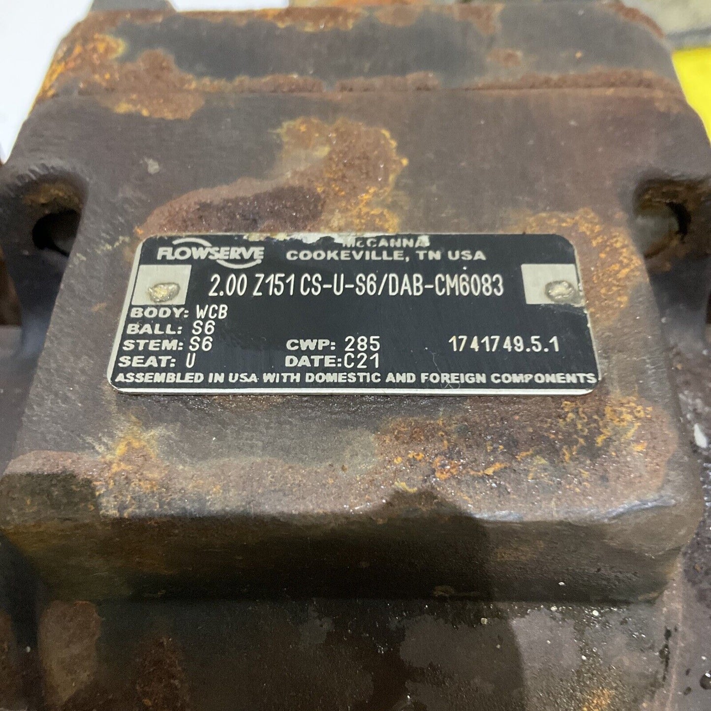 HILLS McCANNA Z151CS-U-S6/DAB-CM6083 BALL VALVE 678
