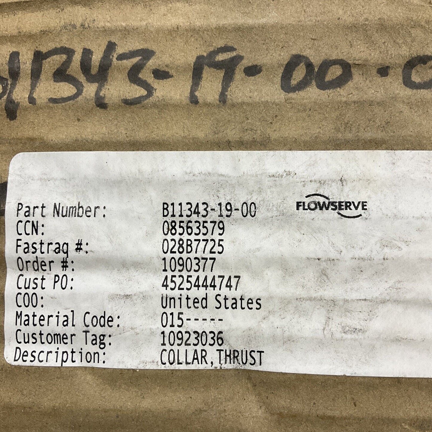 FLOWSERVE PACIFIC PUMP B11343-19-00 0057 SHAFT THRUST COLLAR 678