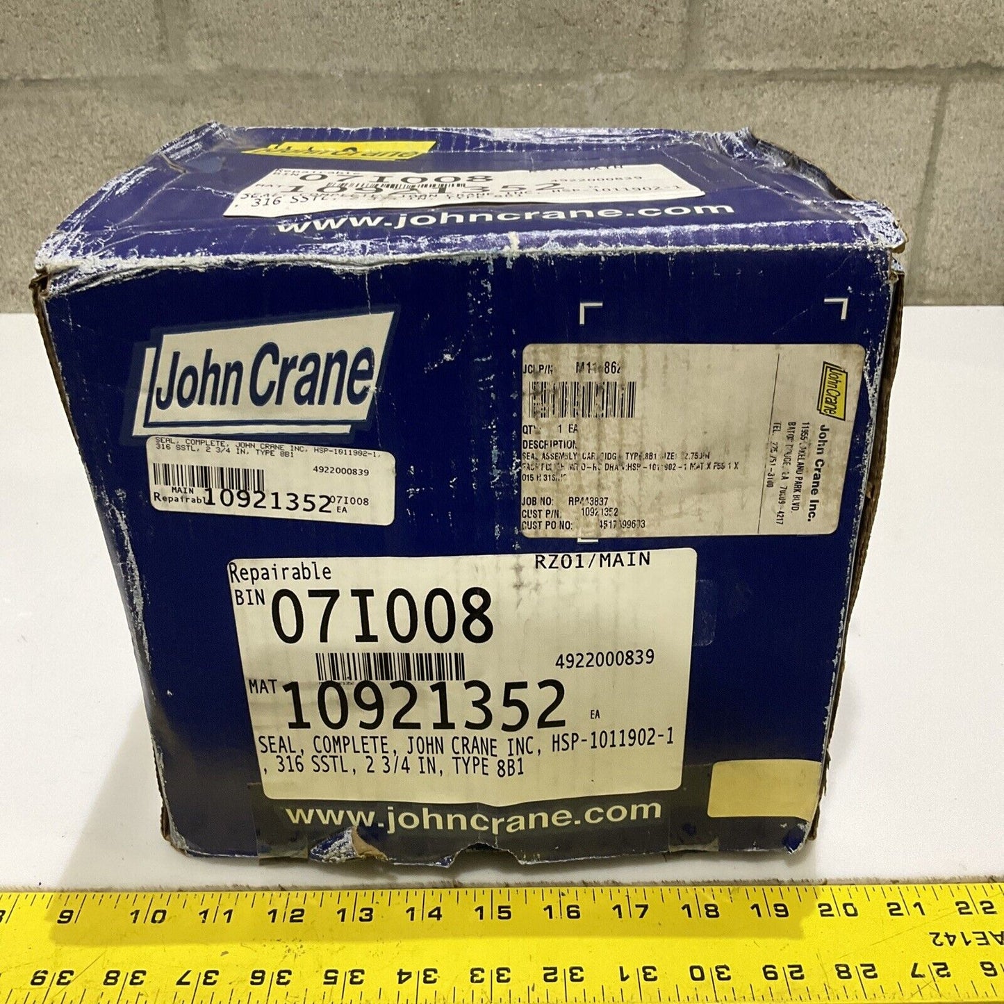 JOHN CRANE INC HSP-1011902-1 TYPE 8B1 COMPLETE SEAL 2 3/4 IN 316 SSTL 678