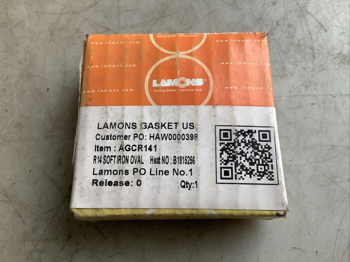 LAMONS AGCR141 SOFT IRON OVAL GASKET R14 HEAT B1815256 1-1/2IN ID 2IN OD 678