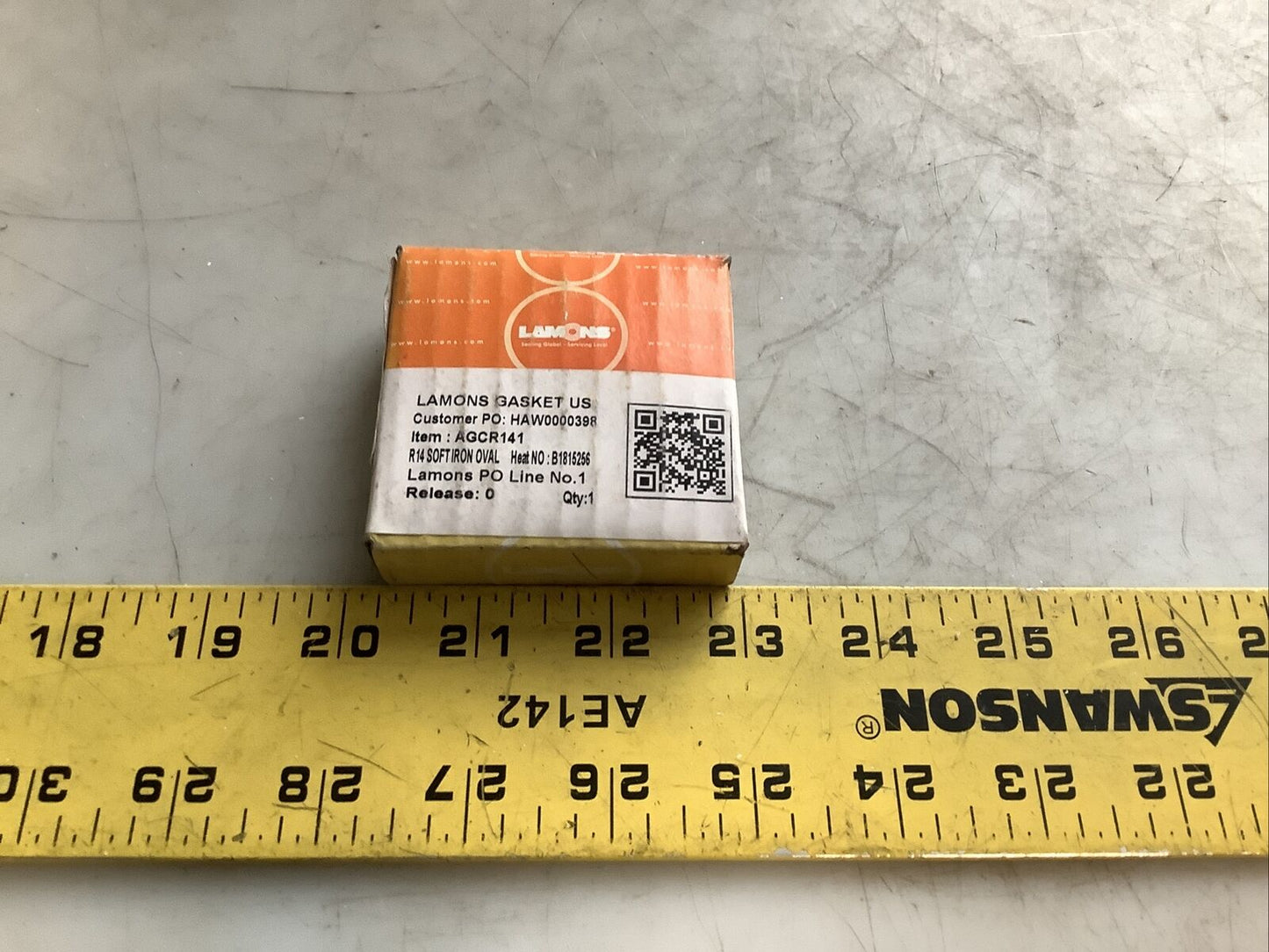 LAMONS AGCR141 SOFT IRON OVAL GASKET R14 HEAT B1815256 1-1/2IN ID 2IN OD 678
