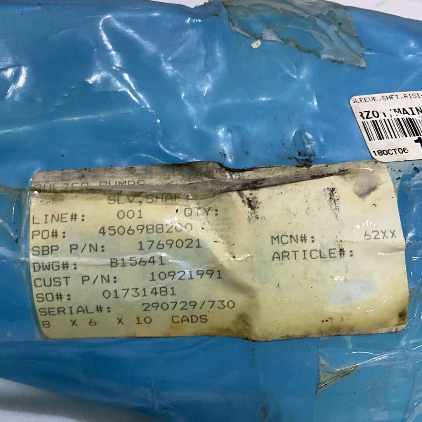 SULZER BINGHAM B-15641 A1S1-410 SLEEVE SHAFT 678