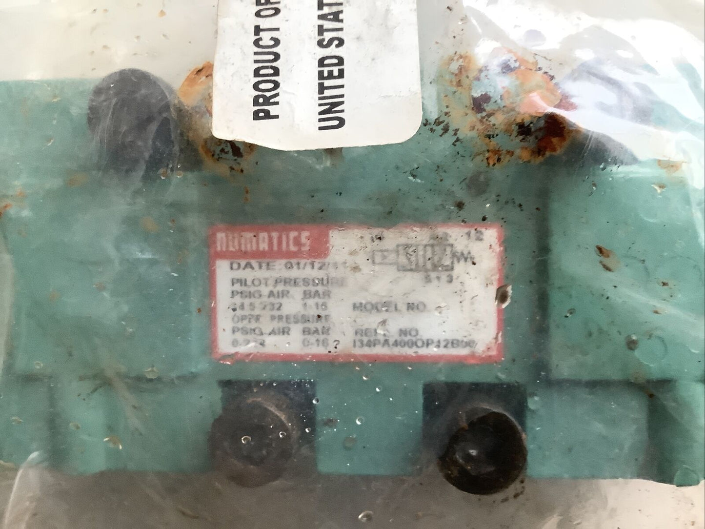 NUMATICS I34PA400OP12B00 SOLENOID VALVE 0-232PSIG 678