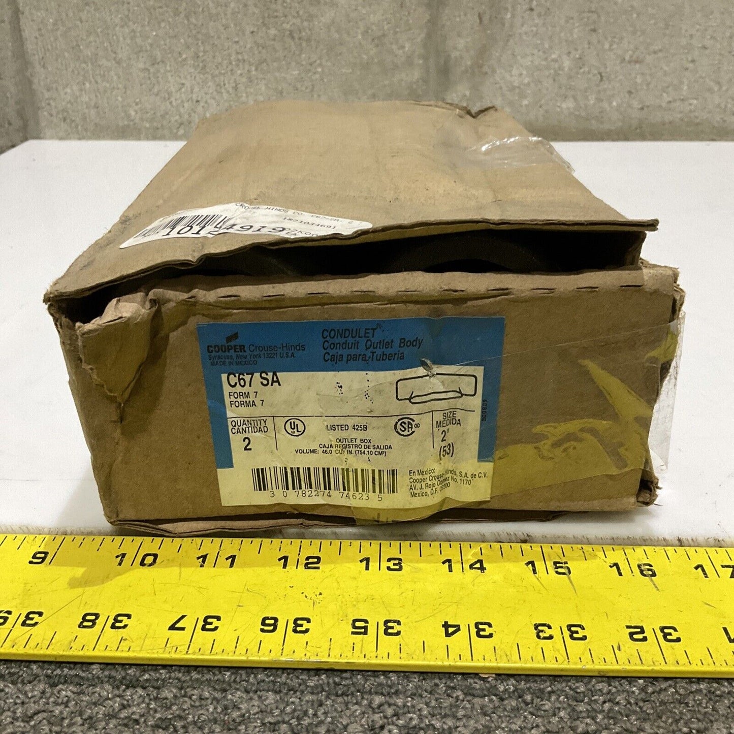 COOPER CROUSE HINDS C67 SA CONDULET CONDUIT OUTLET BODY 2 IN 678