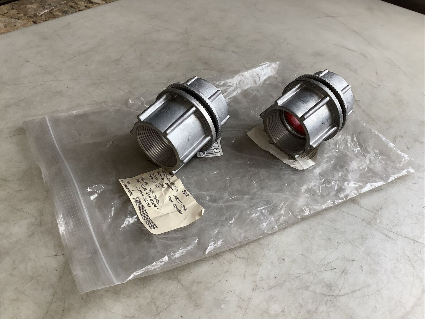 MYERS STTBA-5 ALUMINUM THROUGH BULKHEAD FITTING 1-1/2IN 678 - QTY 2