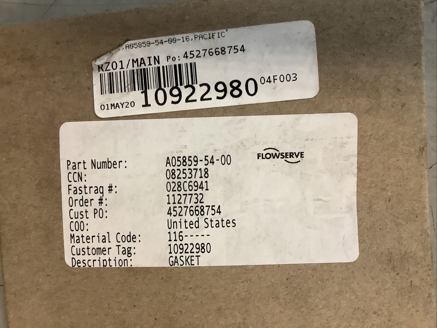 FLOWSERVE A05859-54-00 GASKET 678